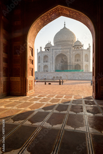 Taj Mahal seen from Kau Ban Mosque  Agra  Uttar Pradesh