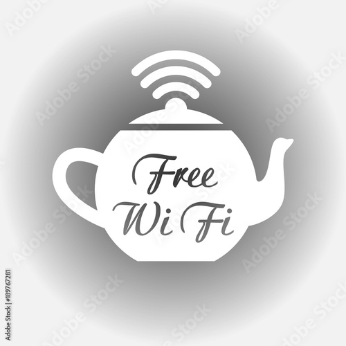 free wi fi sign sticker, teapot free wifi icon, free wi-fi sticker