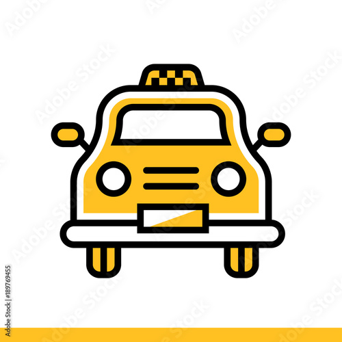 Outline icon Taxi. Hotel services. Suitable for print, website and presentation