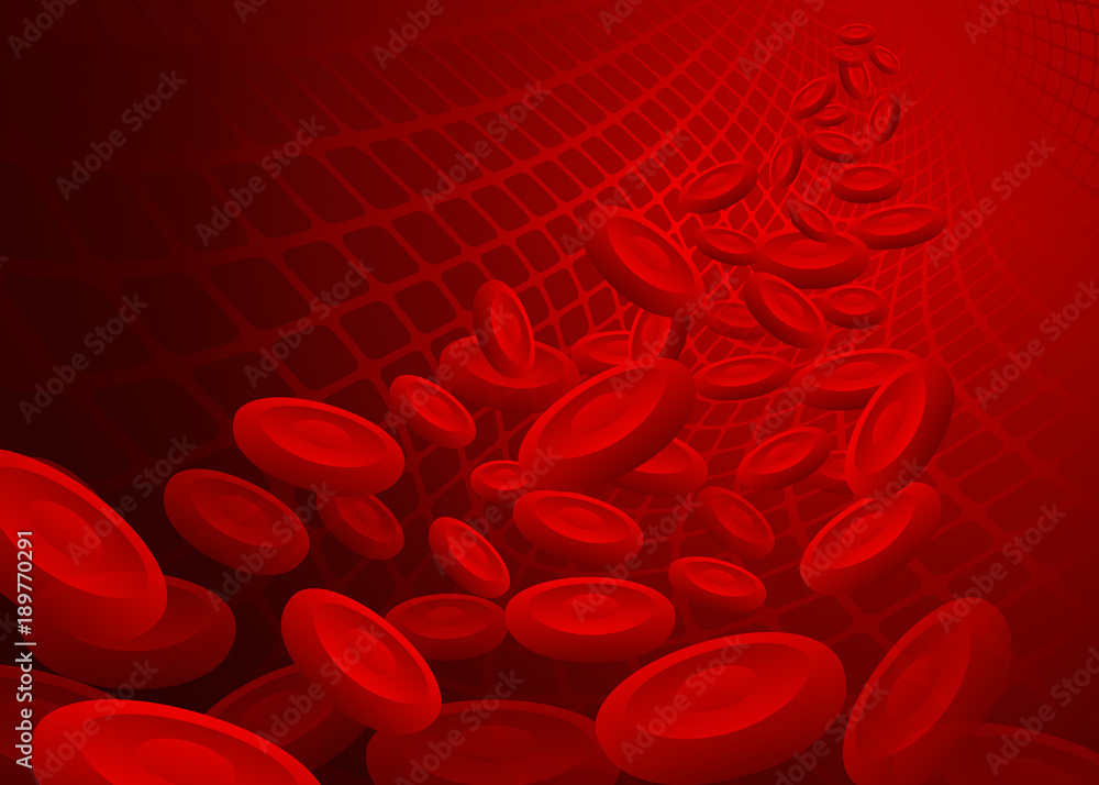 Abstract Concept Illustration of Flowing Red Blood Cells Under Microscope. Healthcare, Medical, Life and Biology, medical and scientific background. Abstract Concept Illustration of Flowing Red Blood Cells Under Microscope. Healthcare, Medical, Life and Biology, medical and scientific background.