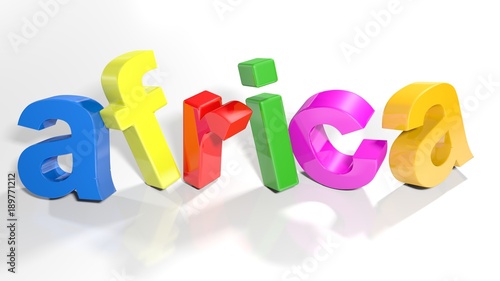 africa colorful 3D write - 3D rendering