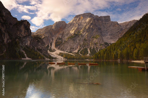 Lake Lago di Braies, Dolomites, Italy