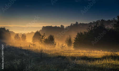 Fields, forests and roads in autumn