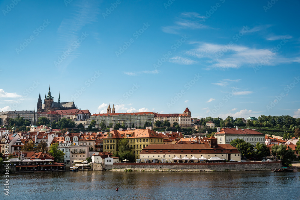 Scenic view of Mala Strana in historic centre of Prague