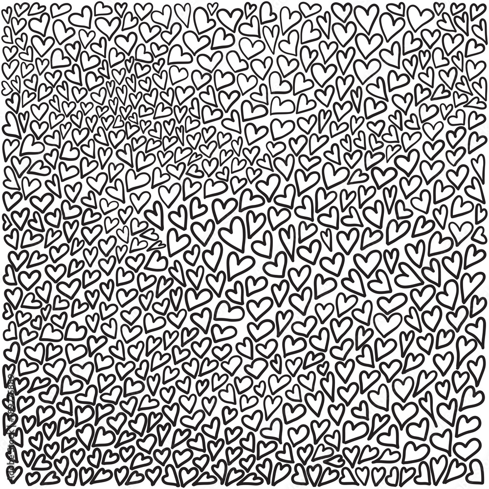 Pattern with black hearts. Valentine's Day. Gift wrap, print, cloth, cute background for a card. Pattern with black hearts. Valentine's Day. Gift wrap, print, cloth, cute background for a card.