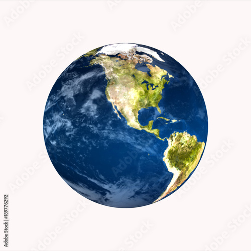 Fototapeta Naklejka Na Ścianę i Meble -  planet earth on white background 3d rendering