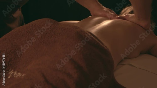 Professional massage lumbar girl photo