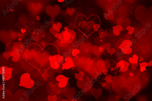 Valentine's day abstract with hearts on white background, women's day love