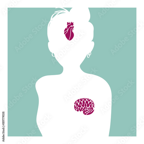 THINK WITH HEART AND FEEL WITH BRAIN. YOUNG GIRL.
Serie of metaphorical concepts.