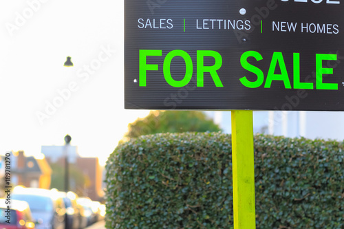 For Sale sign displayed on London street