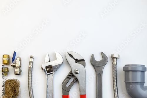 plumbing tools and equipment top view