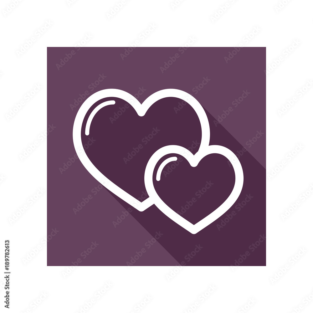 Two heart linear vector icon