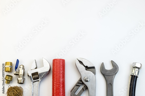 Wallpaper Mural plumbing tools and equipment top view Torontodigital.ca