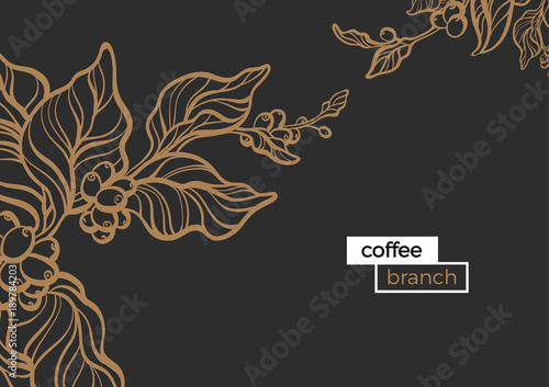 Floral template Coffee branch