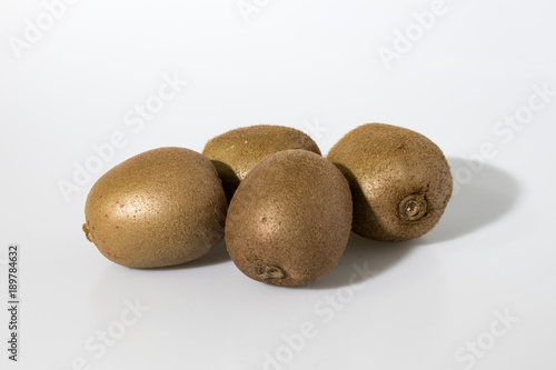 Kiwi composition in a white background 