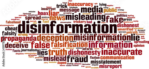 Disinformation word cloud photo