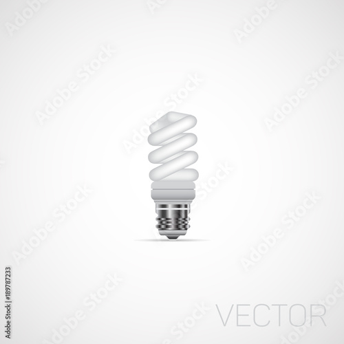 Vector energy saving fluorescent lamp with mesh.
