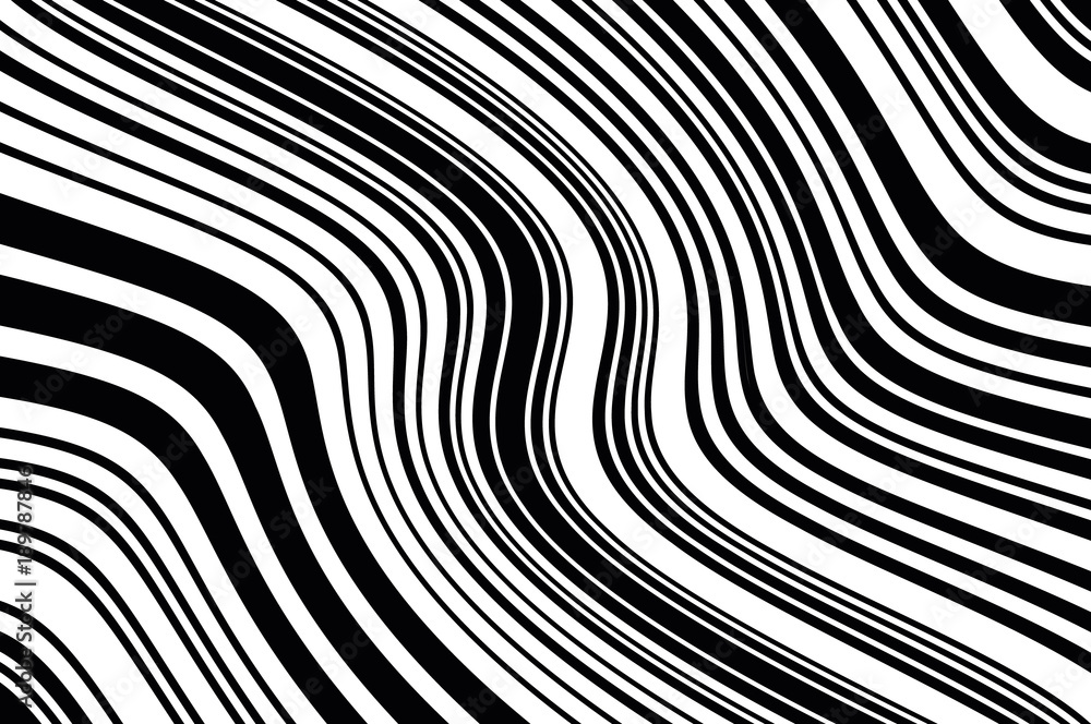 Abstract black and white background with oblique wavy lines. Vector illustration Abstract black and white background with oblique wavy lines. Vector illustration