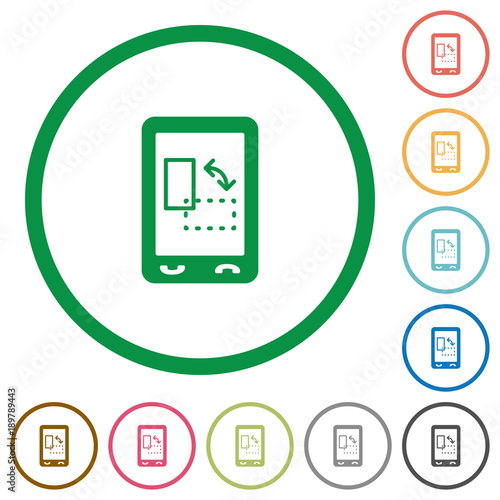 Change mobile display orientation flat icons with outlines