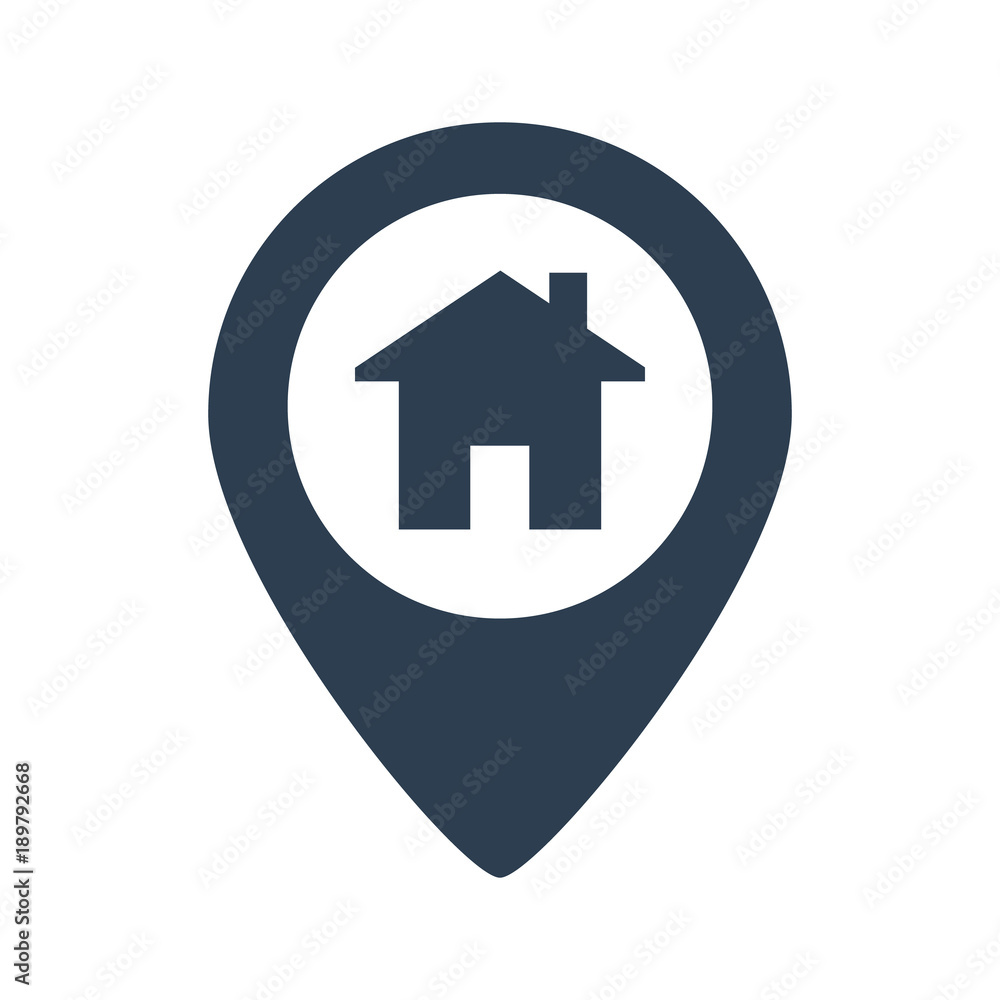 Location icon flat with house Location icon flat with house
