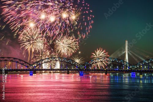 Latvian Republic Independence day fireworks