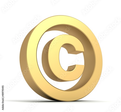 copyright sign 3d illustration isolated on white background