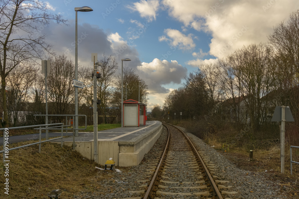 Fototapeta premium A small train station in a German town