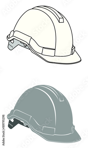 Construction hard hat angled view