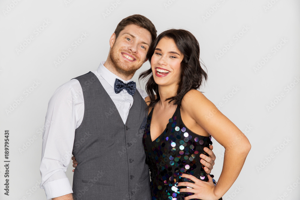 happy couple hugging at party happy couple hugging at party
