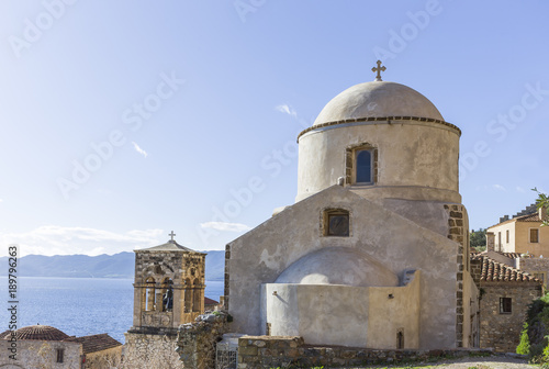 old Byzantine church in town of Monemvasia, Greece