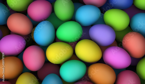 Easter Eggs Colorful Background © niroworld