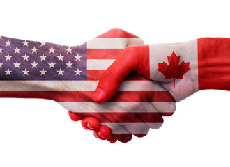 USA Canada Handshake