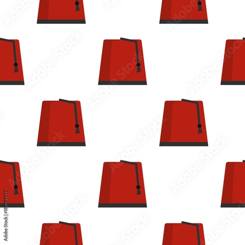 Red turkish fez pattern seamless