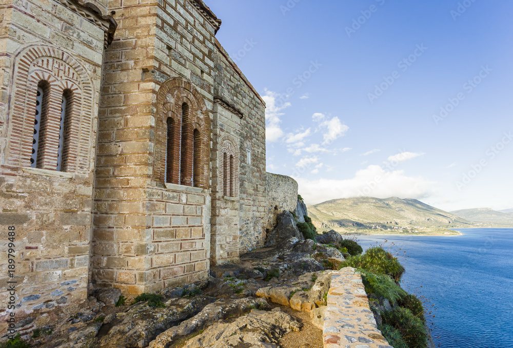 church of Panagia Odigitria in Byzantine town of Monemvasia, Greece, 04 JAN 2018