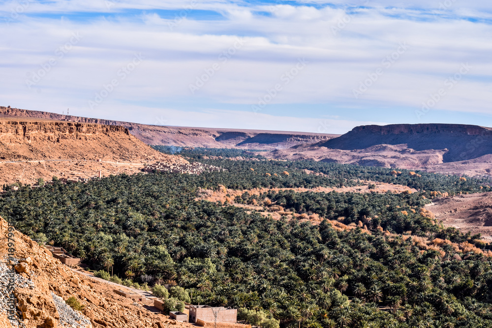 Panoramic View of Valley Ziz Errachidia city, Morocco