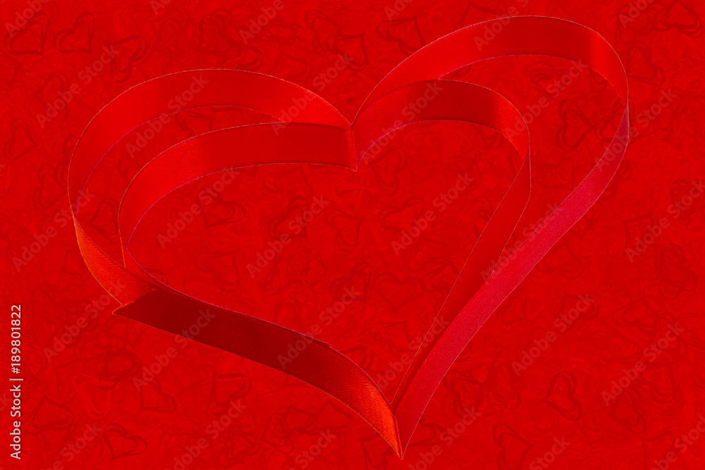 red background of red hearts for screensavers and postcards and