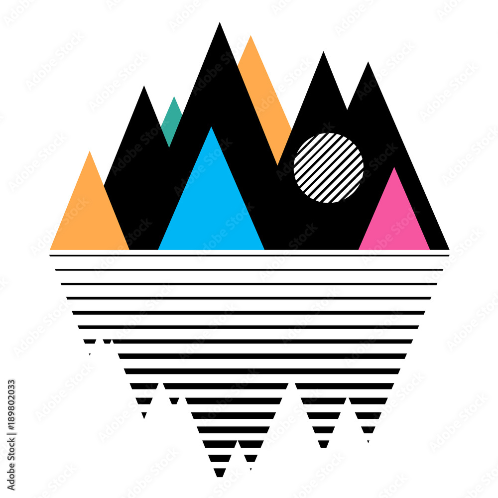 Mountain poster. Art vector print. Geomerty design composition. Mountain poster. Art vector print. Geomerty design composition.
