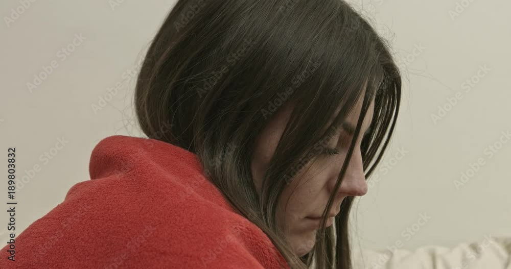 Young woman with cold, flue. Young woman with cold, flue.