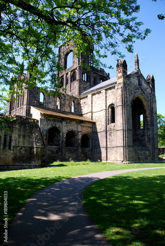 The ruins of Kirkstall Abbey in Leeds. The Abbey was left in ruins after the Disssolution of the Monasteries under King Henry VIII