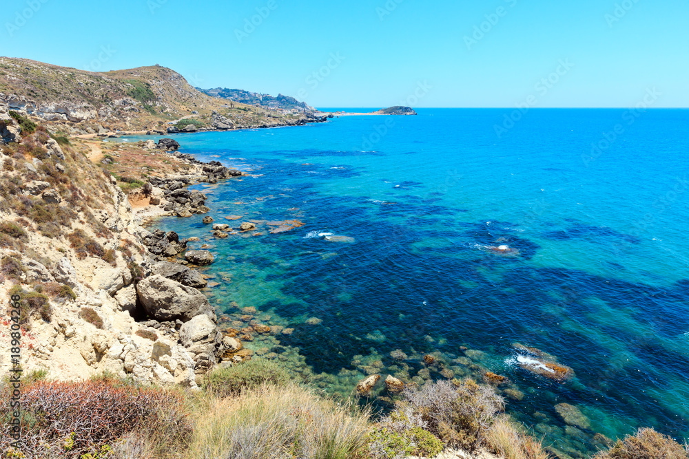 Sea beach near Rocca di San Nicola, Agrigento, Sicily, Italy
