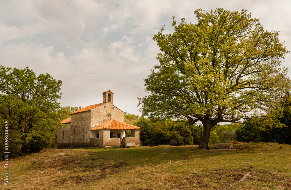 Small stone chapel on the island of Cres, Croatia Small stone chapel on the island of Cres, Croatia