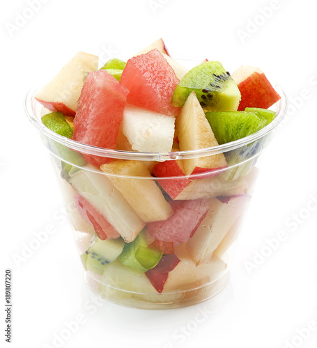 Quadro em tela fresh fruit pieces salad in plastic cup