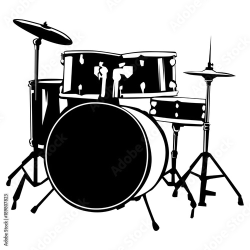Fotobehang Drums isolated on white