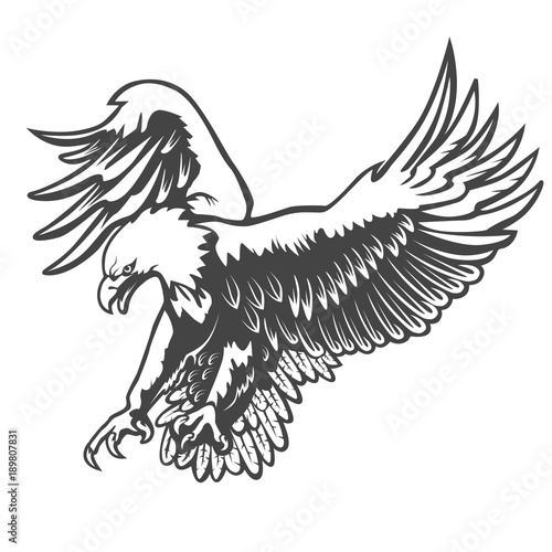 Eagle emblem isolated on white