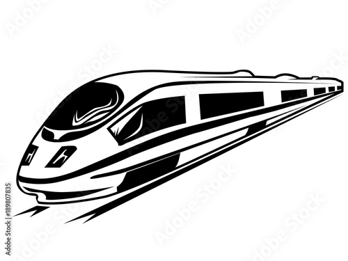 Electro train isolated on white