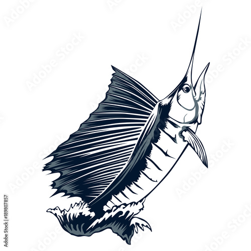 Marlin jumping out of water
