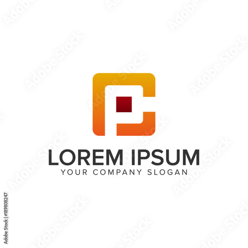 letter C and P logo design concept template. fully editable vector