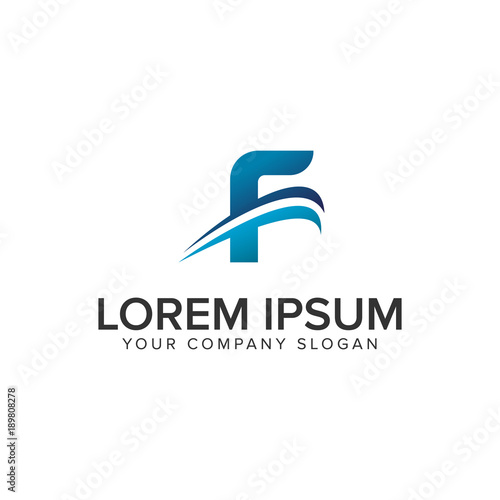 Cative Modern letter F Logo design concept template . fully editable vector photo