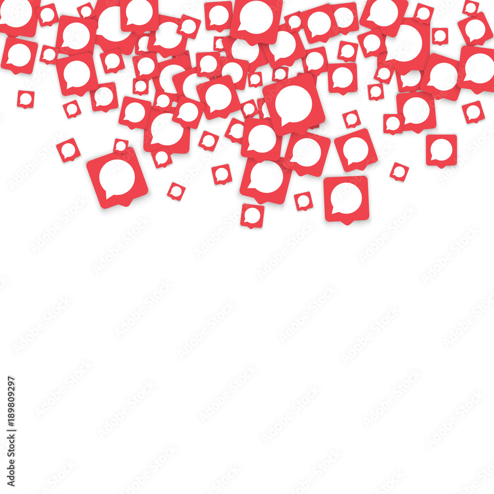 Social media background with chat notification bubbles in icons. Social media background with chat notification bubbles in icons.