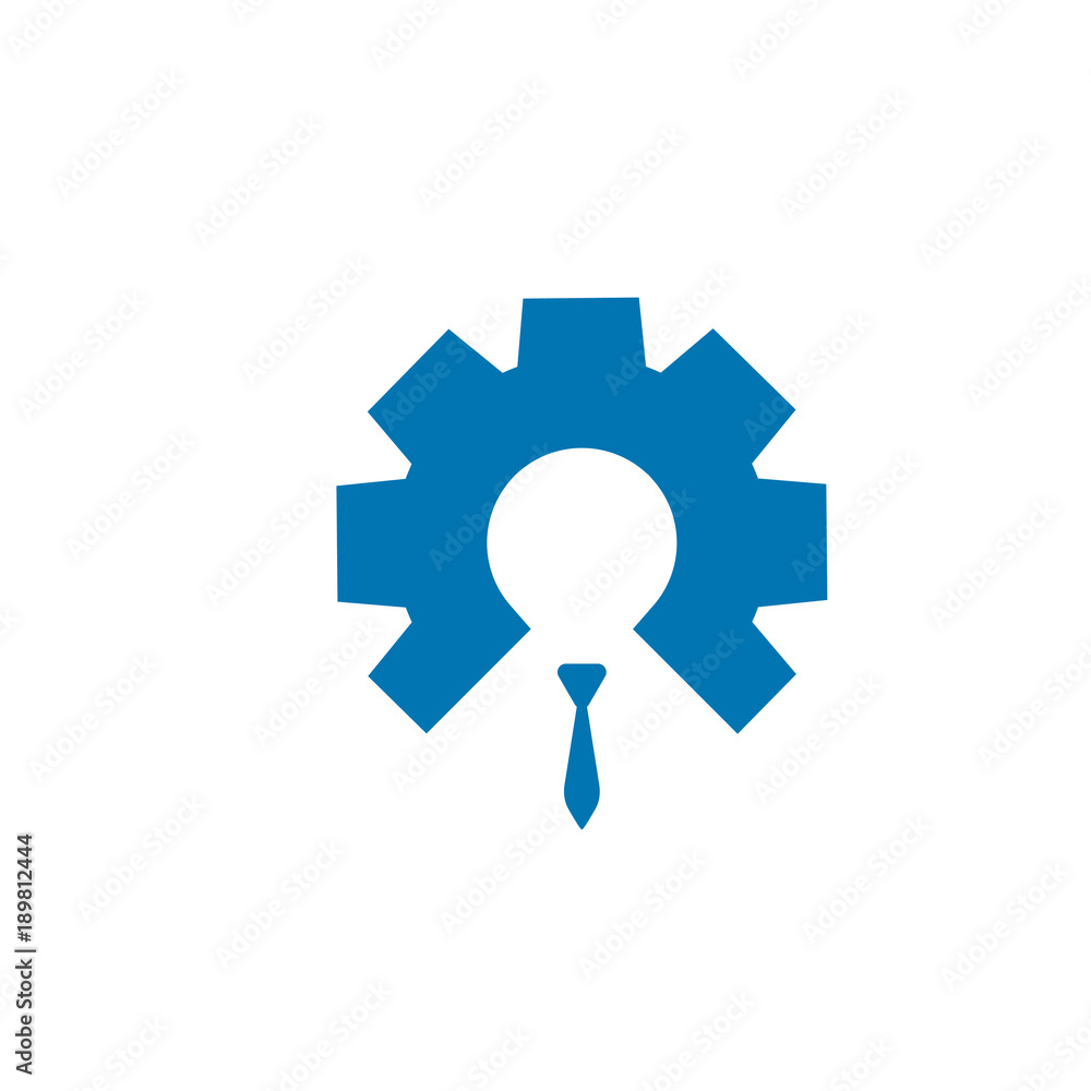 People with a tie negative space in a gear design concept vector